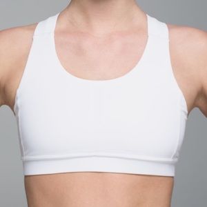 Lululemon White All Sport Bra Adjustable